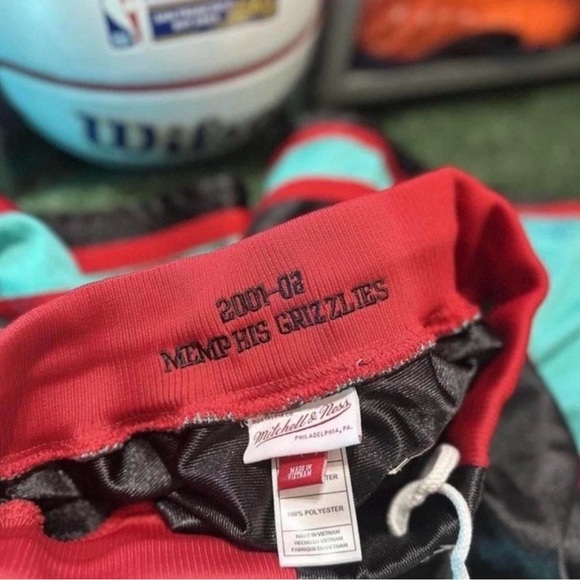 Mitchell & Ness Black and Teal Grizzlies Athletic Shorts - Picture 8 of 9